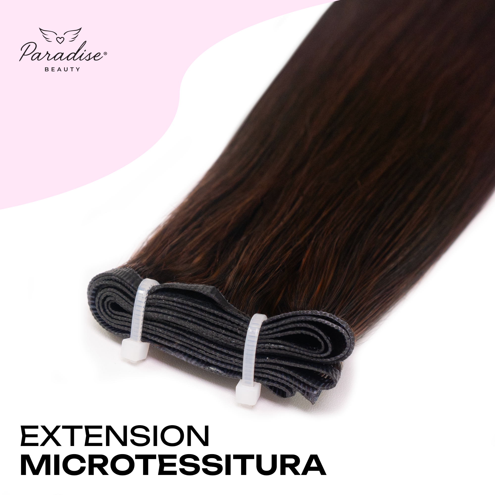 Extension Paradise a microtessitura colore castano fondente, fascia sottile e invisibile in capelli veri, vendita extension capelli veri Milano e applicazione extension professionale nei nostri due saloni Paradise, risultato naturale e confortevole.