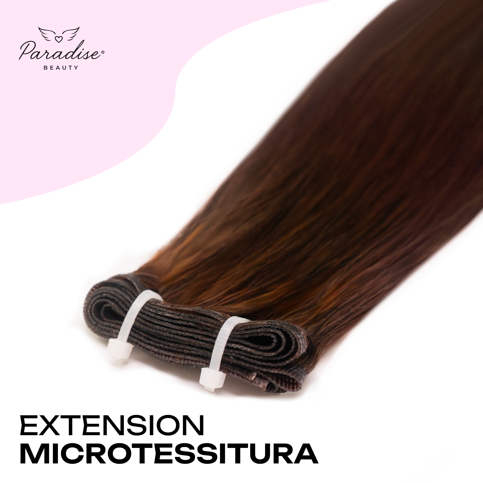 Extension Paradise a microtessitura colore castano, fascia sottile e invisibile in capelli veri, vendita extension capelli veri Milano e applicazione extension professionale nei nostri due saloni Paradise, risultato naturale e confortevole.