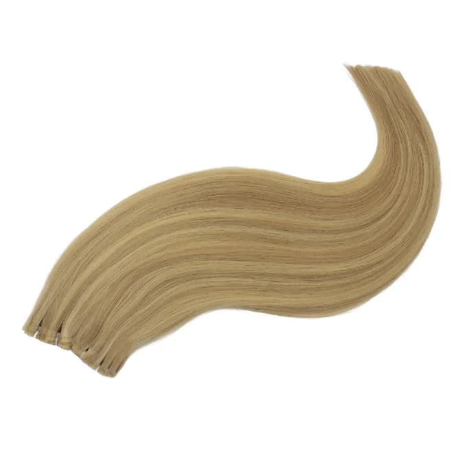 Biondo leggermente mesciato in capelli veri: nuance luminosa, naturale e raffinata per un look elegante e di alta qualità