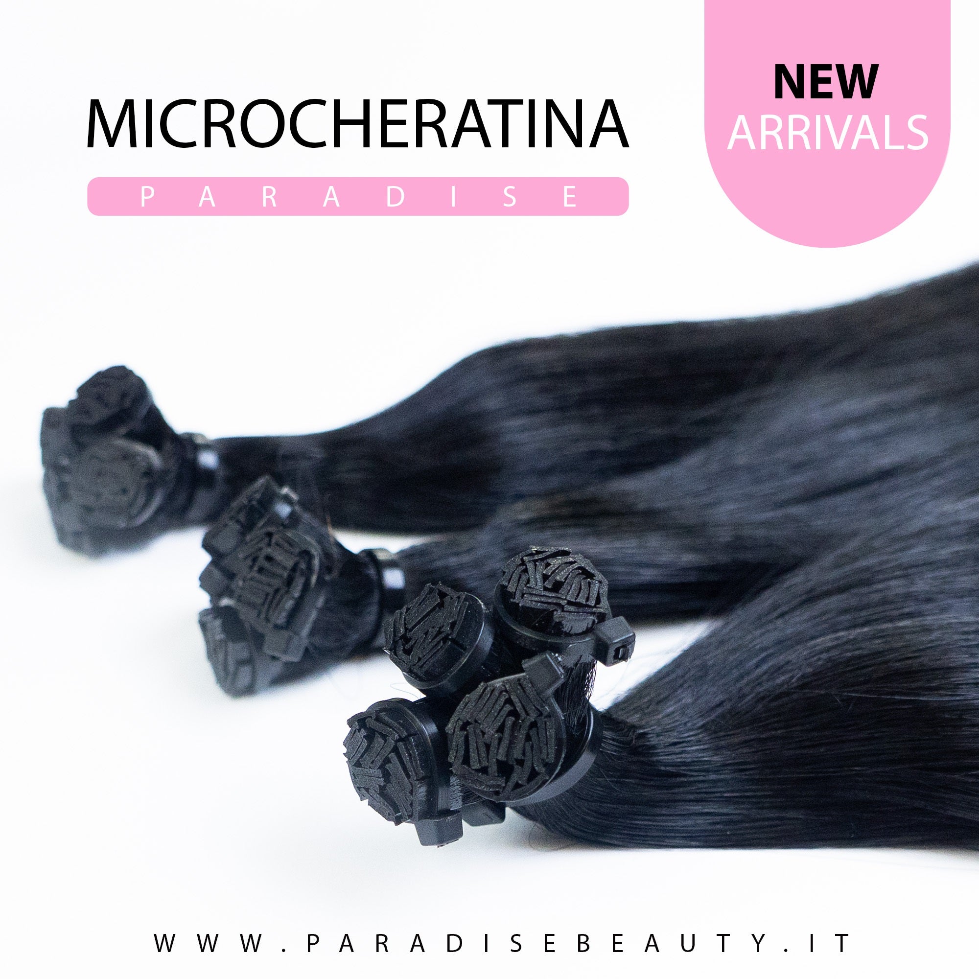 Extension microcheratina nero Paradise Beauty in capelli veri per un effetto naturale, intenso e luminoso.