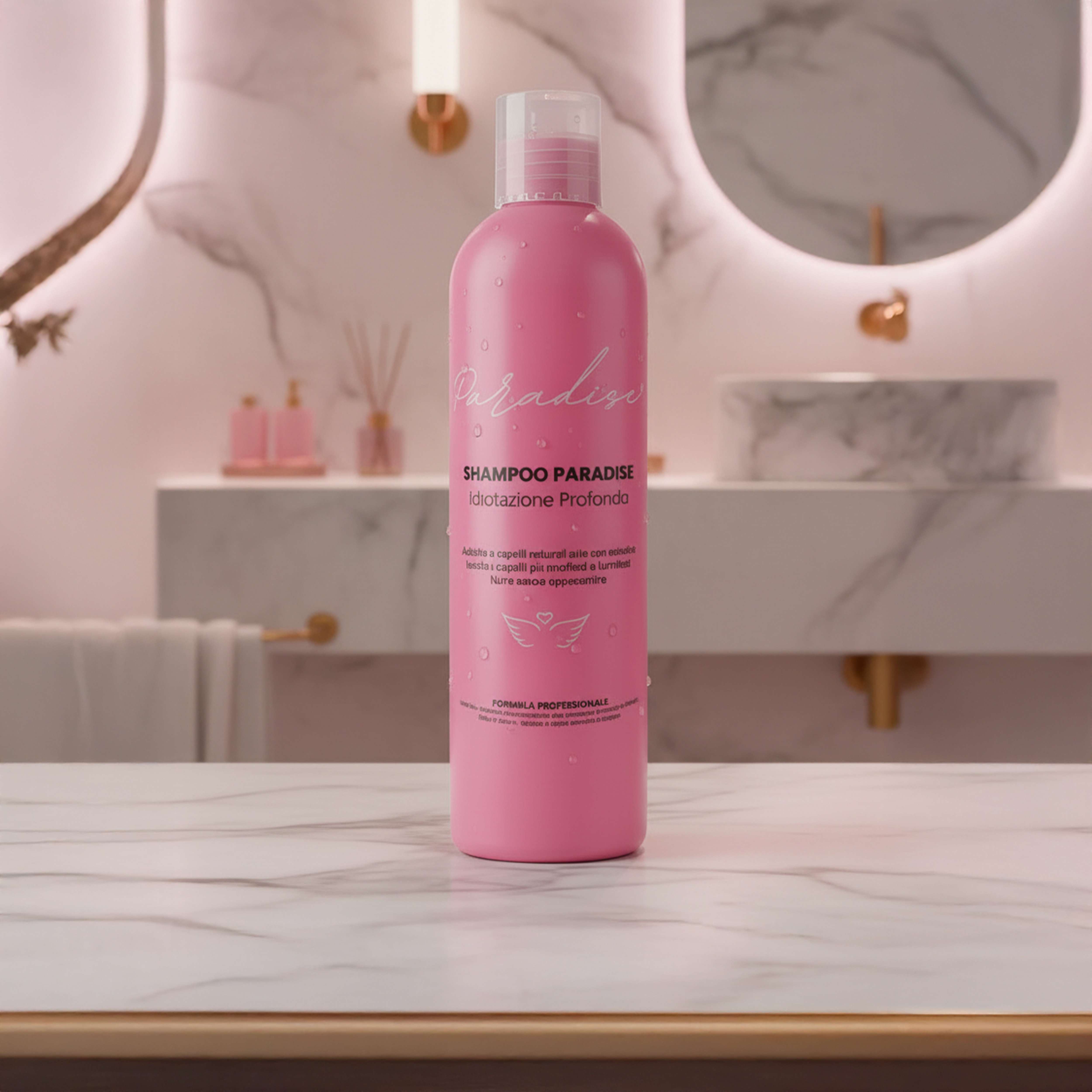 Shampoo delicato Paradise per la cura delle extension capelli, ideale per mantenimento, idratazione e protezione della struttura del capello.