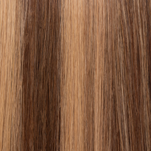 Texture ravvicinata extension a microtessitura Paradise colore castano e miele, capelli veri 100%, disponibili per vendita online e applicazione professionale nei saloni Paradise Milano Duomo e Corso Buenos Aires.