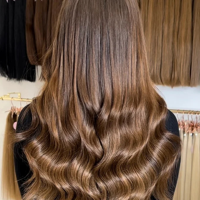 Extension capelli veri castano ramato