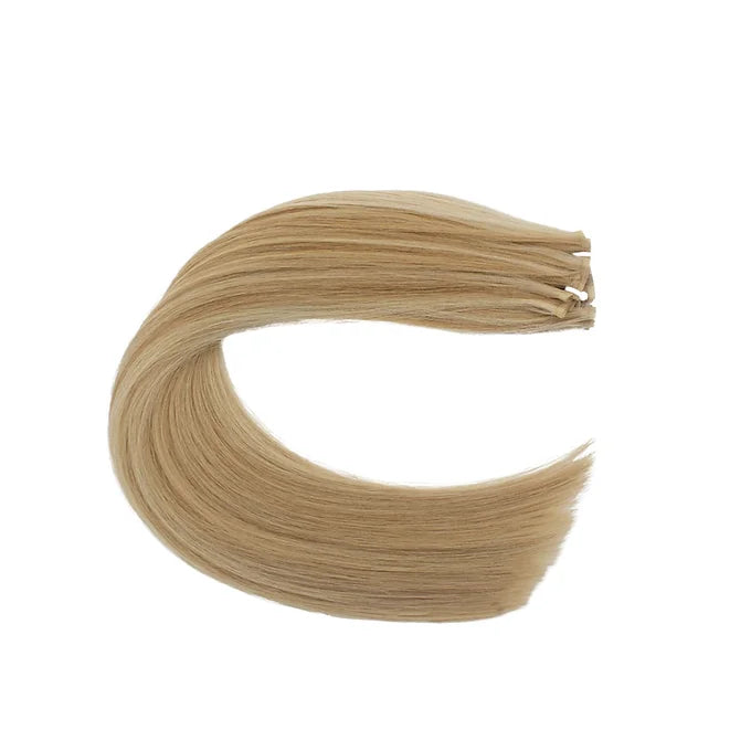 Extension capelli veri Paradise, effetto balayage biondo cenere scuro, ideali per una trasformazione naturale