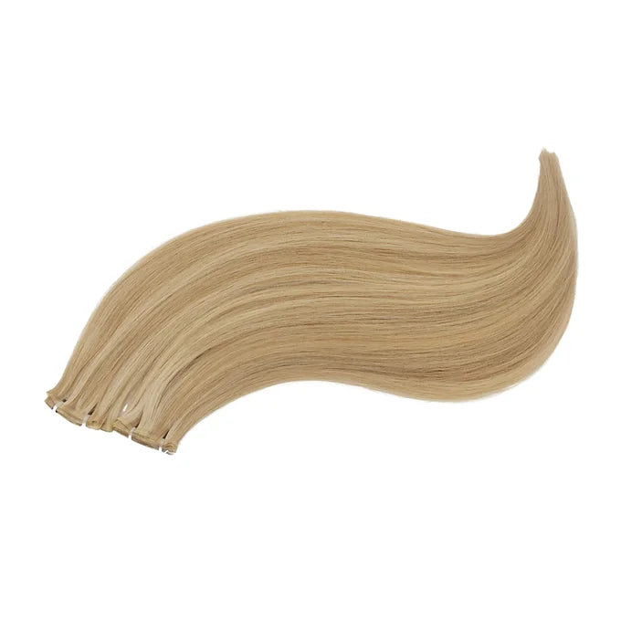 Paradise extension di capelli veri, colore balayage biondo cenere scuro, per un look moderno e dinamico