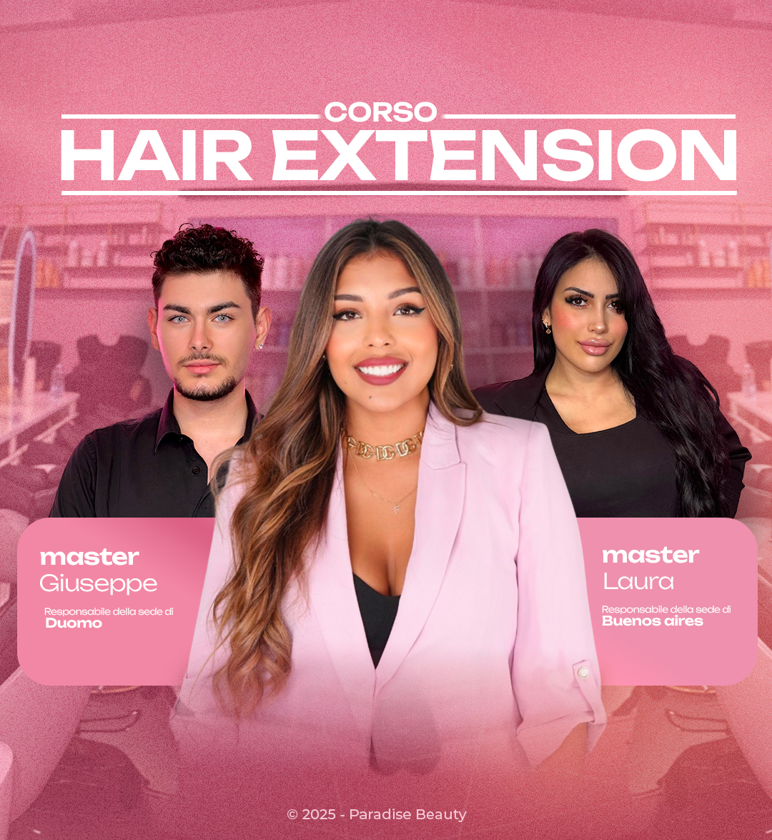 Corso extension professionale a Milano per parrucchieri e principianti con attestato Paradise Academy.