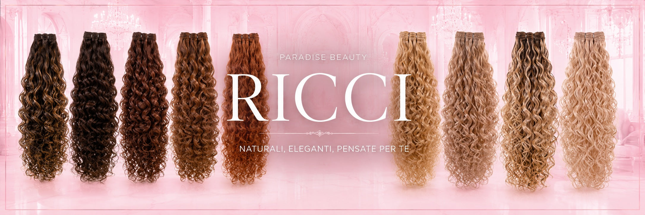 Extension ricce Paradise Beauty in capelli veri per ottenere volume, definizione e movimento naturale con un effetto pieno e luminoso.