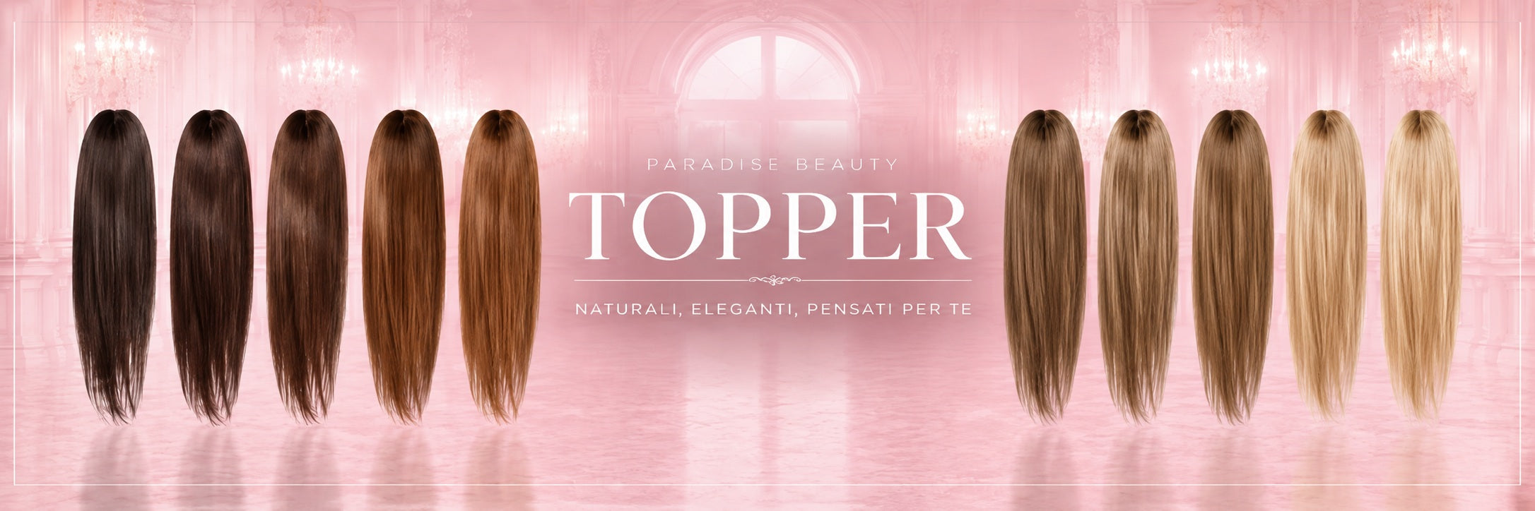Topper Paradise Beauty in capelli veri per aggiungere volume e coprire zone diradate con un risultato naturale, elegante e luminoso.